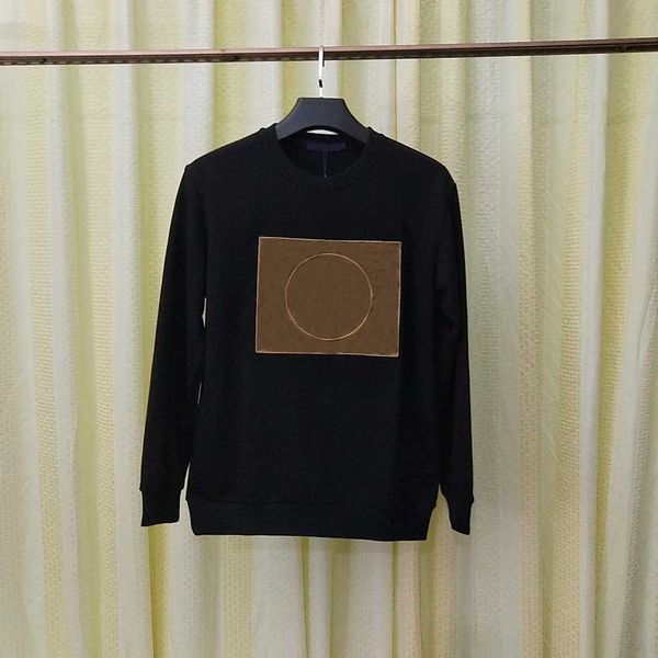 20fw designer embroidery sweatshirt men women fashion winter hoodie with letters o-neck pullover sweater clothing homme streetwear, Black